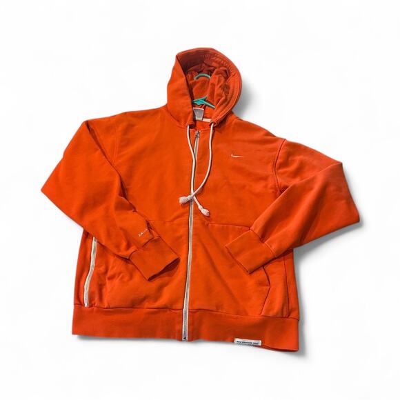 Nike Swoosh Hooded Full Zip Jacket Athletic Sporty Orange Women's Sz Med Dri Fit - Picture 1 of 8